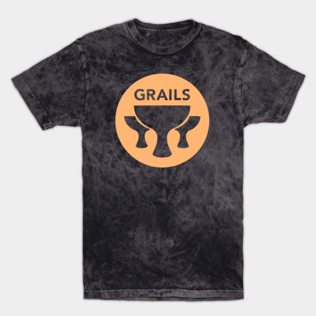 Apache Grails T-shirt in Acid Black with an orange Grails logo